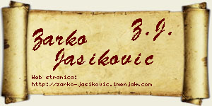Žarko Jasiković vizit kartica